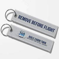 Thumbnail for Beechcraft King Air 260 Aviator Key Chains - Light Gray - Remove Before Flight