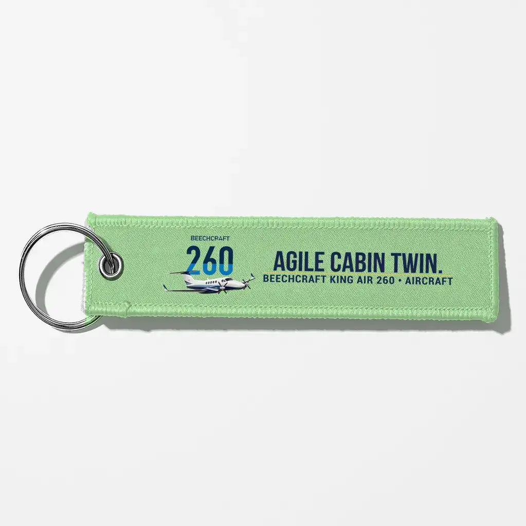 Beechcraft King Air 260 Aviator Key Chains - Light Green