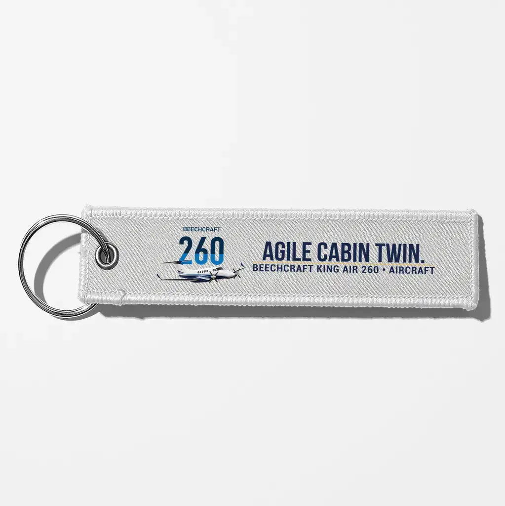 Beechcraft King Air 260 Aviator Key Chains - White