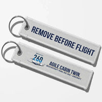 Thumbnail for Beechcraft King Air 260 Aviator Key Chains - White - Remove Before Flight