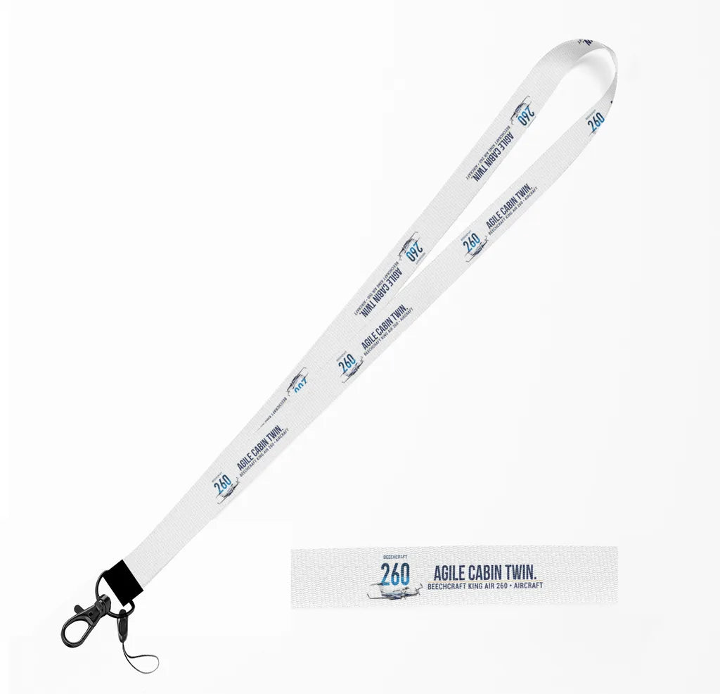 Beechcraft King Air 260 lanyard - white