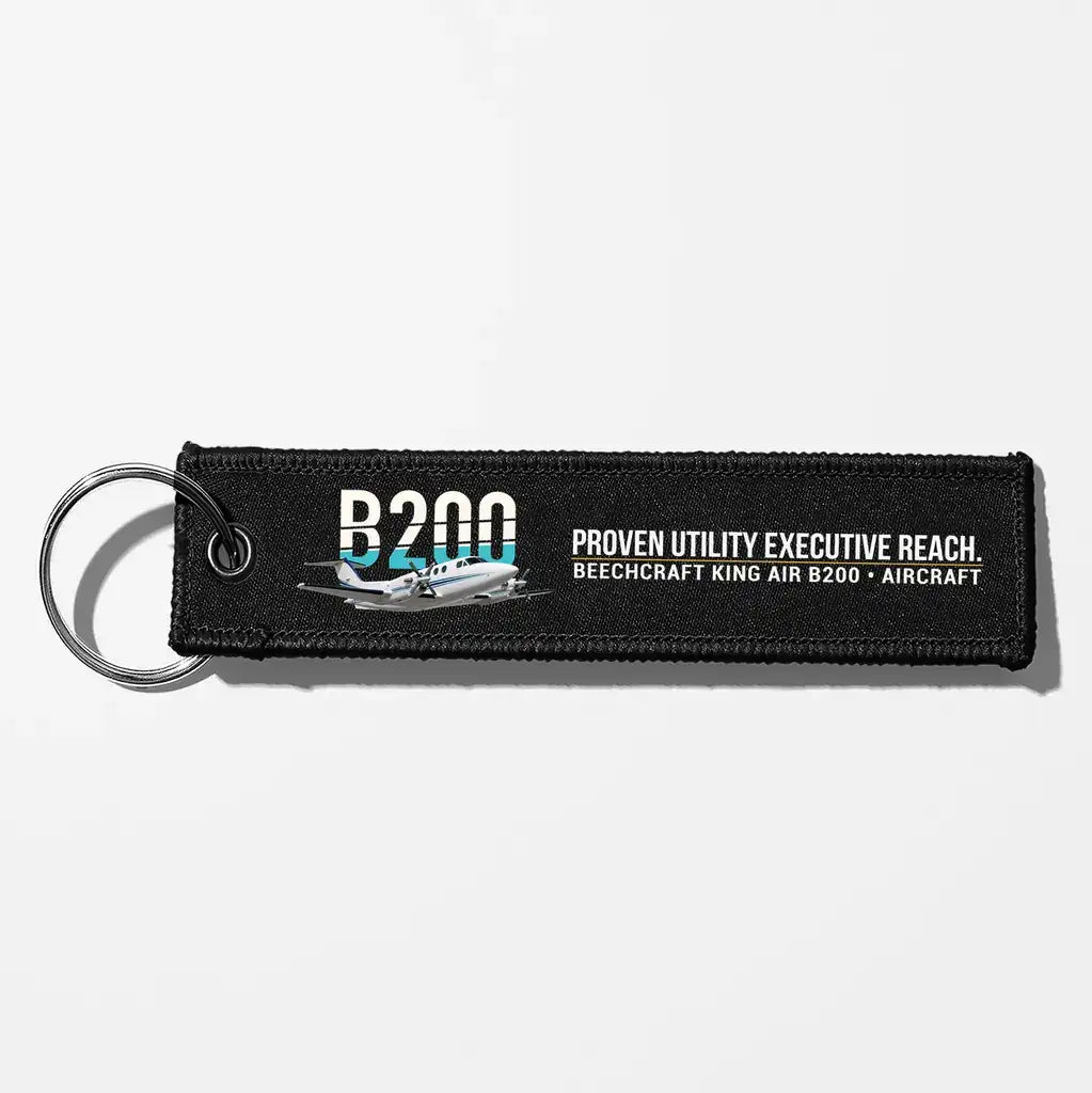 Beechcraft King Air B200 Aviator Key Chains - Black