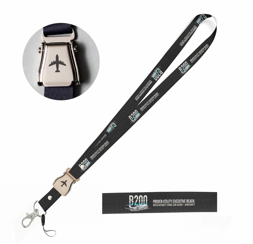 Beechcraft King Air B200 seat belt lanyard - black