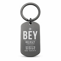 Thumbnail for Beirut Rafic Hariri International Airport BEY - Levantine Sea Current - Key Chain - Original Design - Black
