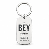 Thumbnail for Beirut Rafic Hariri International Airport BEY - Levantine Sea Current - Key Chain - Original Design - Silver