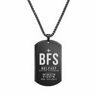 Thumbnail for Belfast International Airport BFS - Necklace - Original Design - Black