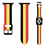 Thumbnail for Belgium Flag Designed Soft Silicone Apple Watch Bands
