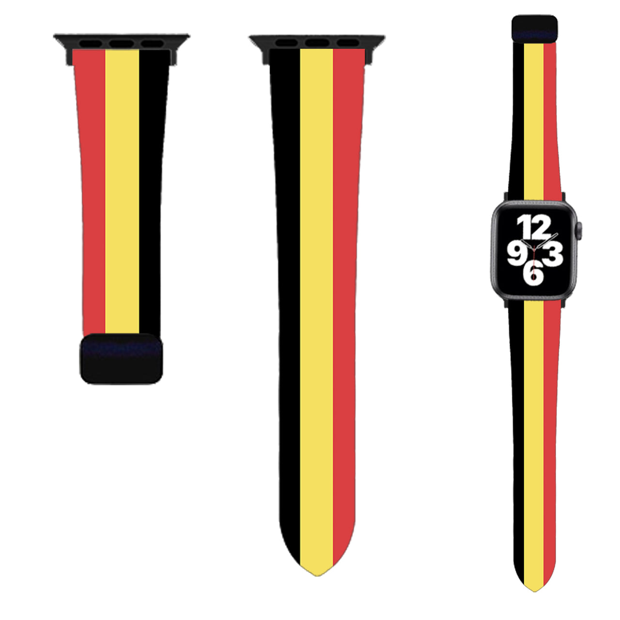 Belgium Flag Designed Soft Silicone Apple Watch Bands