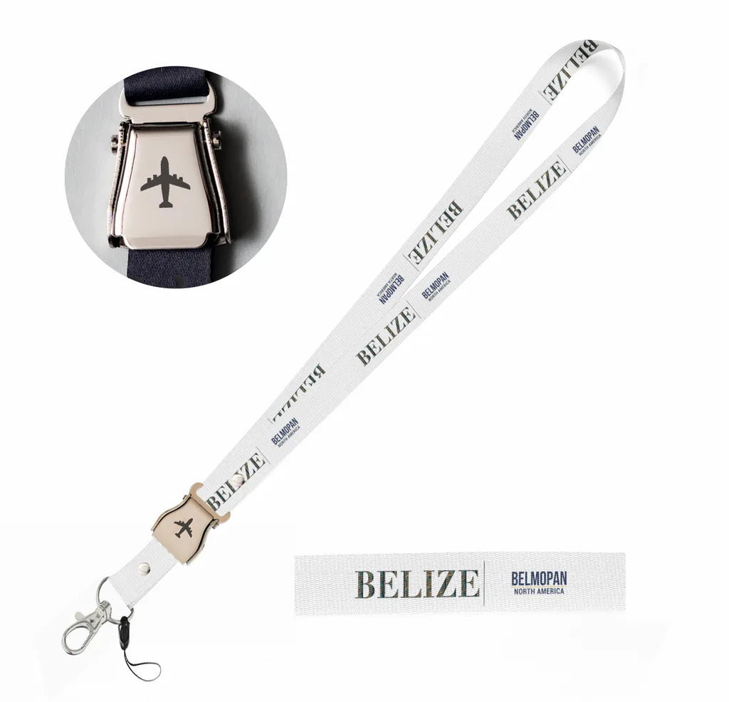 Belize Country Series seat belt lanyard - white