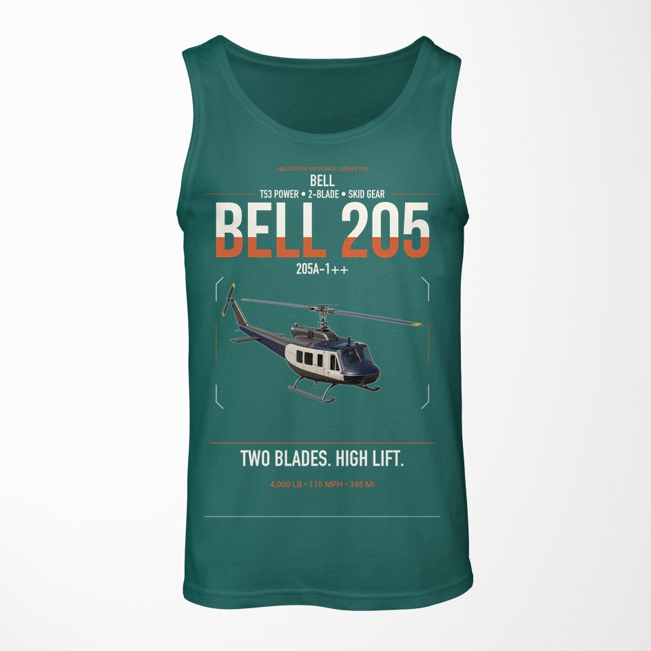 Bell 205A-1++ design on green tank top