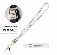 Thumbnail for Bell 205A-1++ seat belt lanyard - white with name