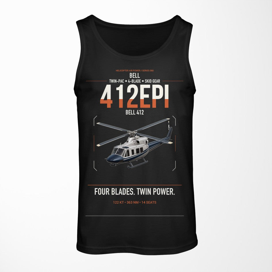 Bell 412EPI design on black tank top
