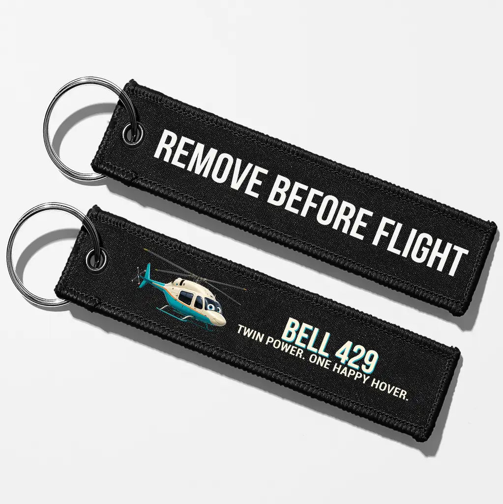 Cartoon Bell 429 Aviator Key Chains - Black - Remove Before Flight