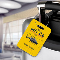 Thumbnail for Bell 429 design on yellow acrylic luggage tags, double-side print