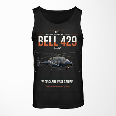 Bell 429 design on black tank top