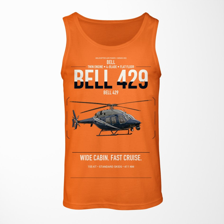 Bell 429 design on orange tank top