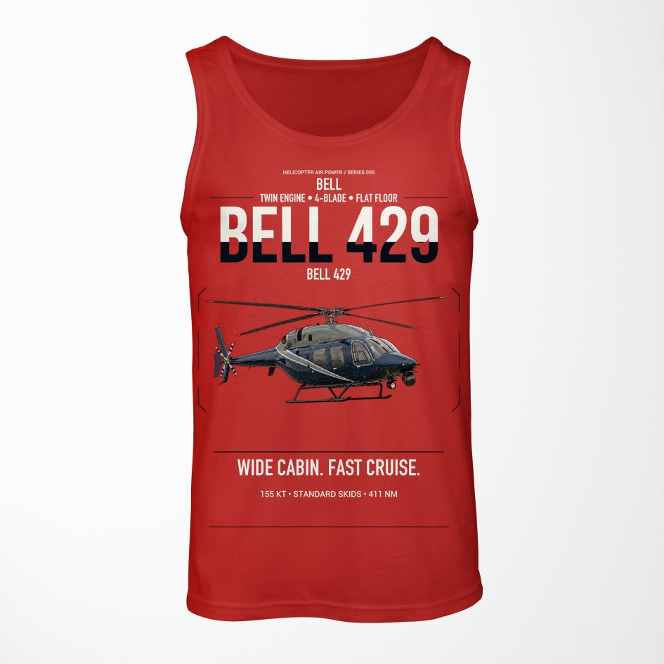 Bell 429 design on red tank top