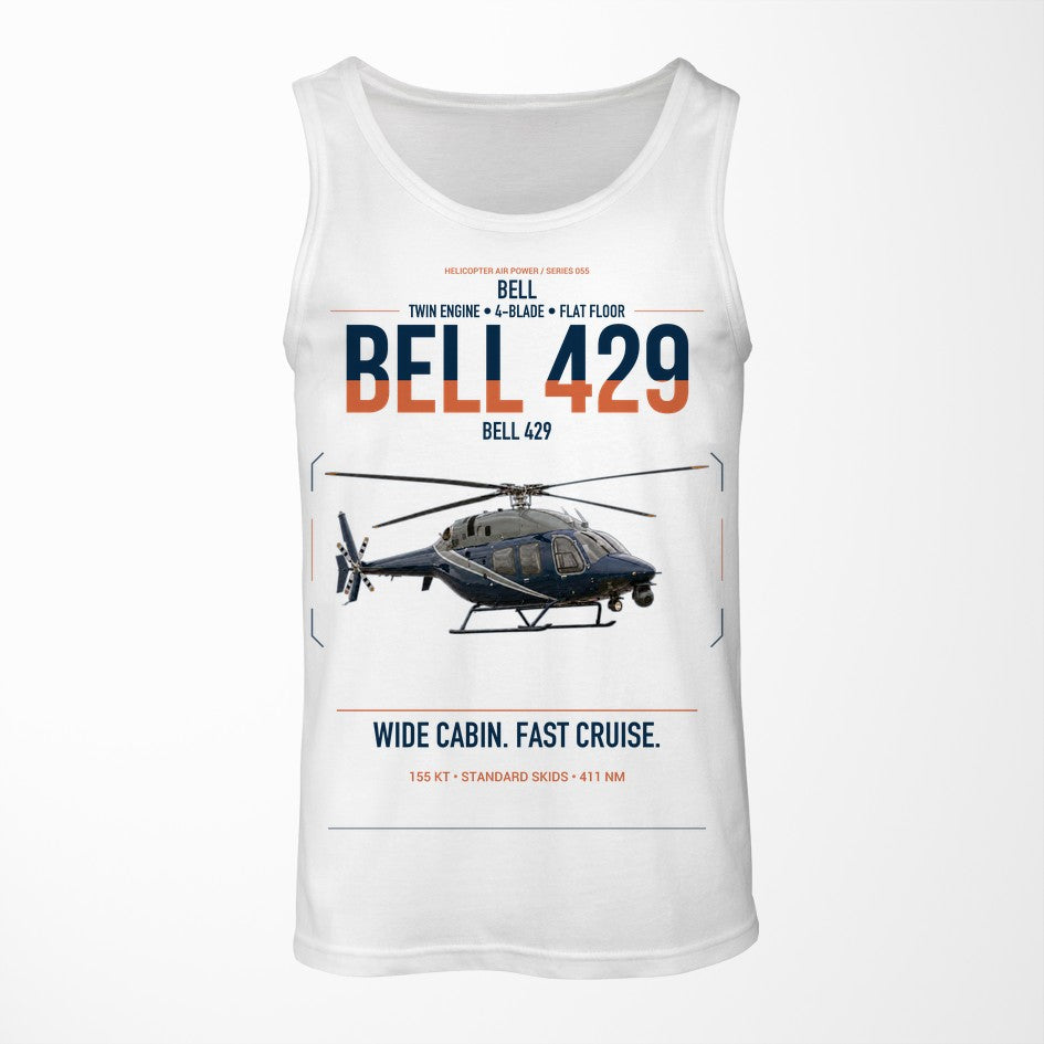 Bell 429 design on white tank top