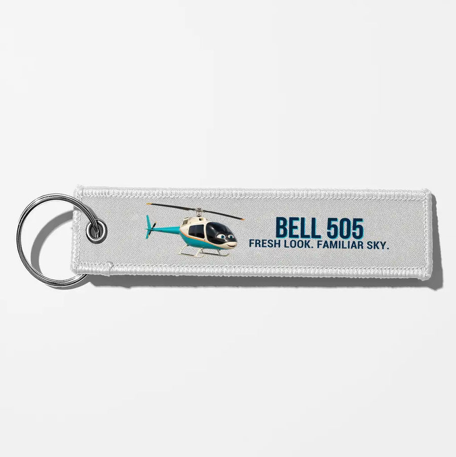 Cartoon Bell 505 Aviator Key Chains - White