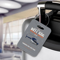 Thumbnail for Bell 505 design on gray acrylic luggage tags, double-side print