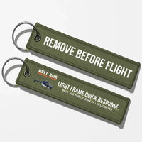 Thumbnail for Bell 505 Public Safety Aviator Key Chains - Green Army - Remove Before Flight