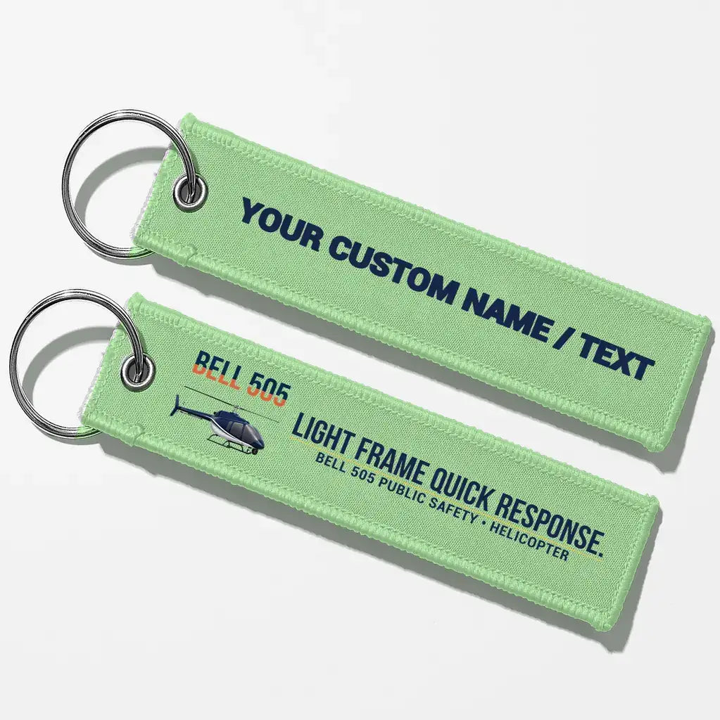 Bell 505 Public Safety Aviator Key Chains - Light Green - Personalized