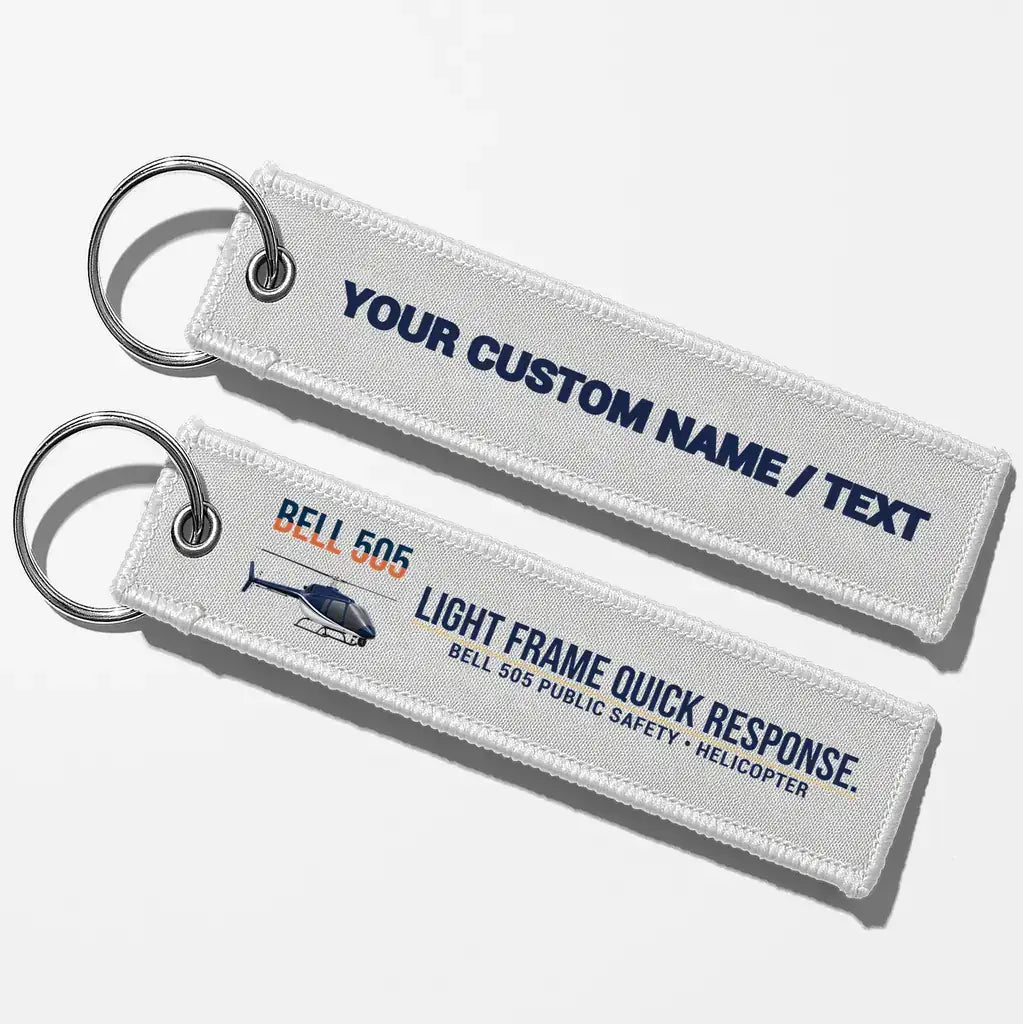 Bell 505 Public Safety Aviator Key Chains - White - Personalized