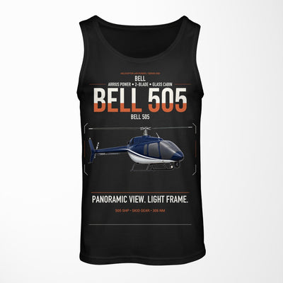 Bell 505 design on black tank top