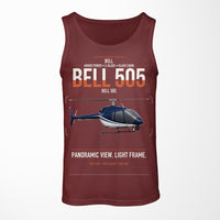 Thumbnail for Bell 505 design on dark red tank top