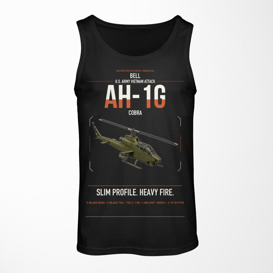 Bell AH-1G Cobra design on black tank top