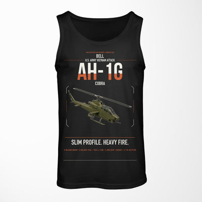 Bell AH-1G Cobra design on black tank top