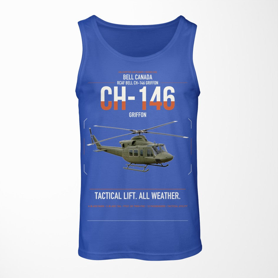 Bell Canada CH-146 Griffon design on blue tank top