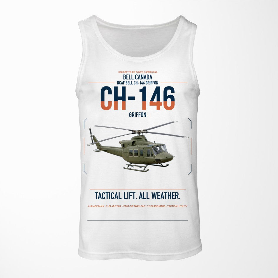 Bell Canada CH-146 Griffon design on white tank top