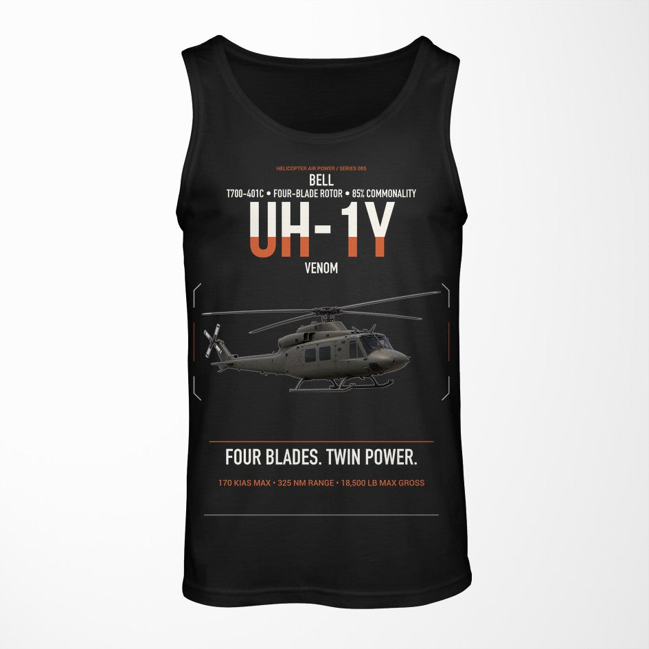 Bell UH-1Y Venom design on black tank top