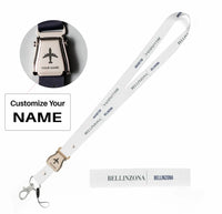 Thumbnail for Bellinzona City Series seat belt lanyard - white with name