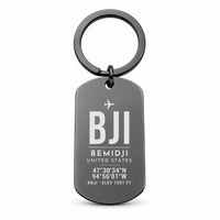 Thumbnail for Bemidji Regional Airport BJI - Key Chain - Original Design - Black