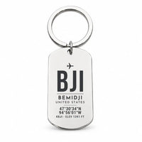 Thumbnail for Bemidji Regional Airport BJI - Key Chain - Original Design - Silver