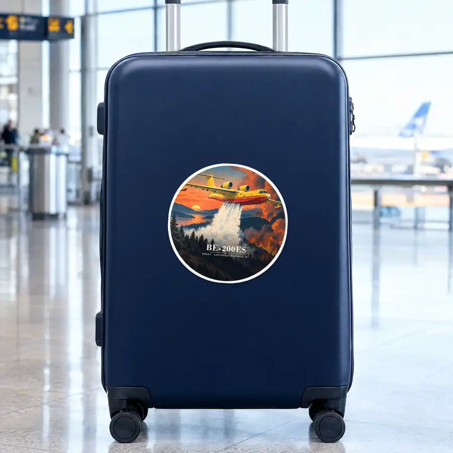Beriev Be-200ES - 3D - Circle Sticker - Suitcase