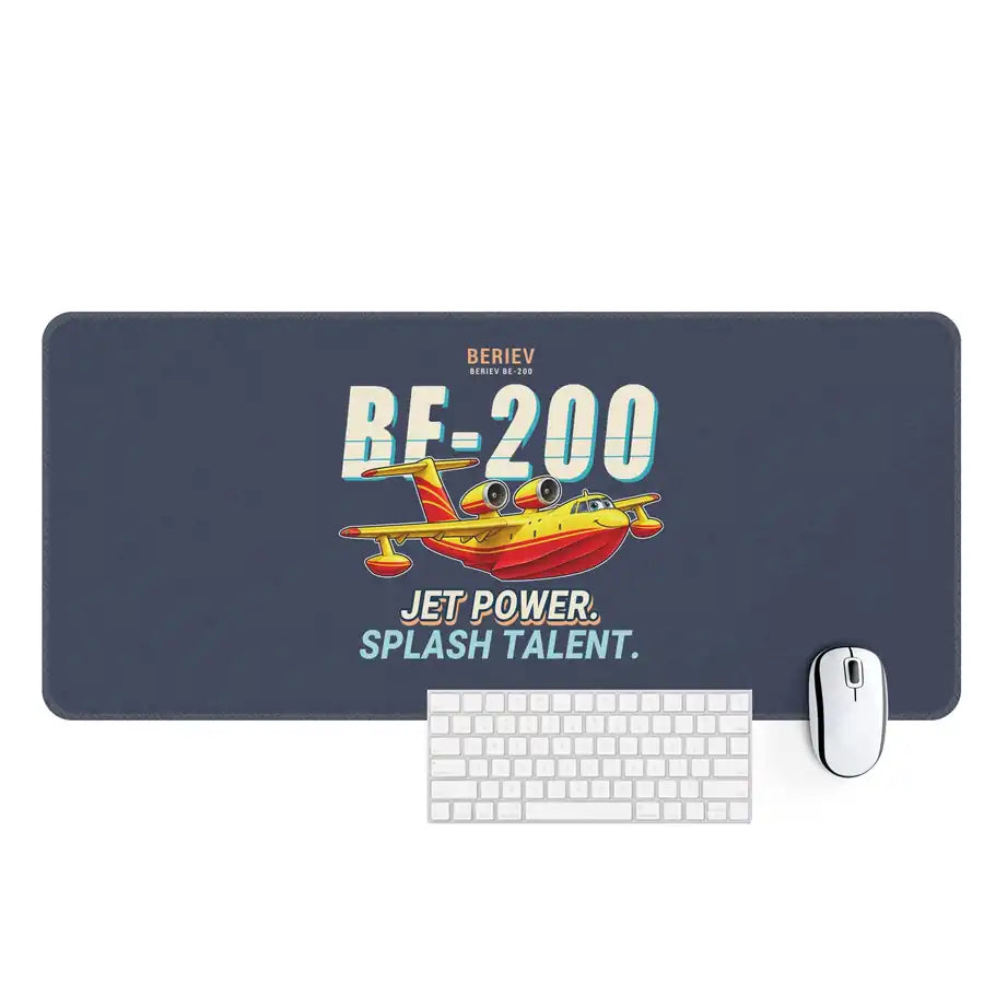 Beriev Be-200ES - Cartoon - Desk Mat - Navy Blue