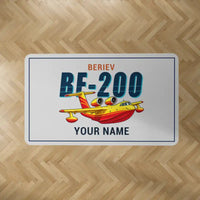 Thumbnail for Beriev Be-200ES - Cartoon + Name - Rectangle Carpet - Light Gray