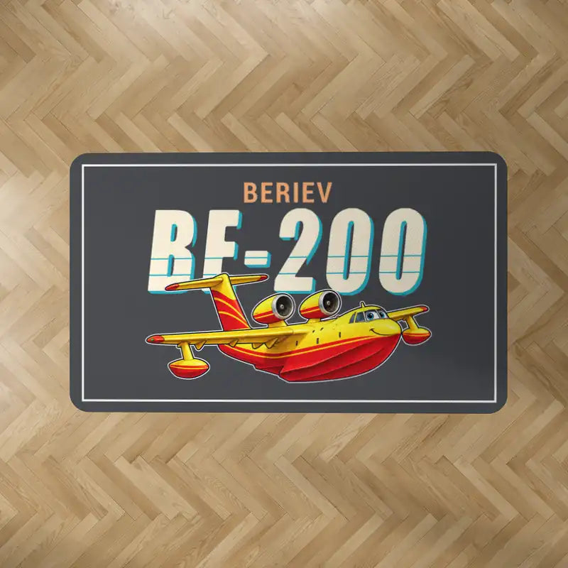 Beriev Be-200ES - Cartoon - Rectangle Carpet - Dark Gray