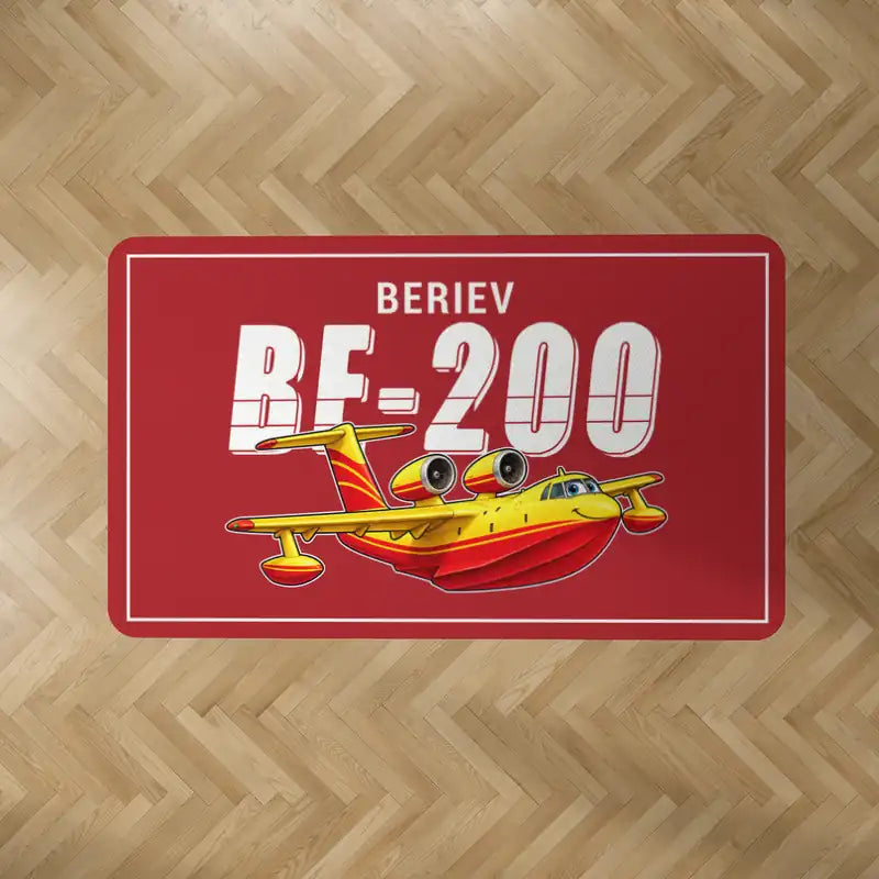 Beriev Be-200ES - Cartoon - Rectangle Carpet - Red