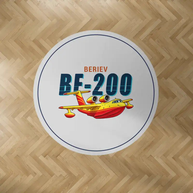 Beriev Be-200ES - Cartoon - Round Carpet - Light Gray