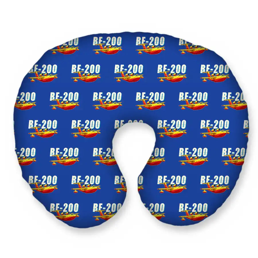 Beriev Be-200ES - Cartoon Seamless - Travel Pillow - Royal Blue