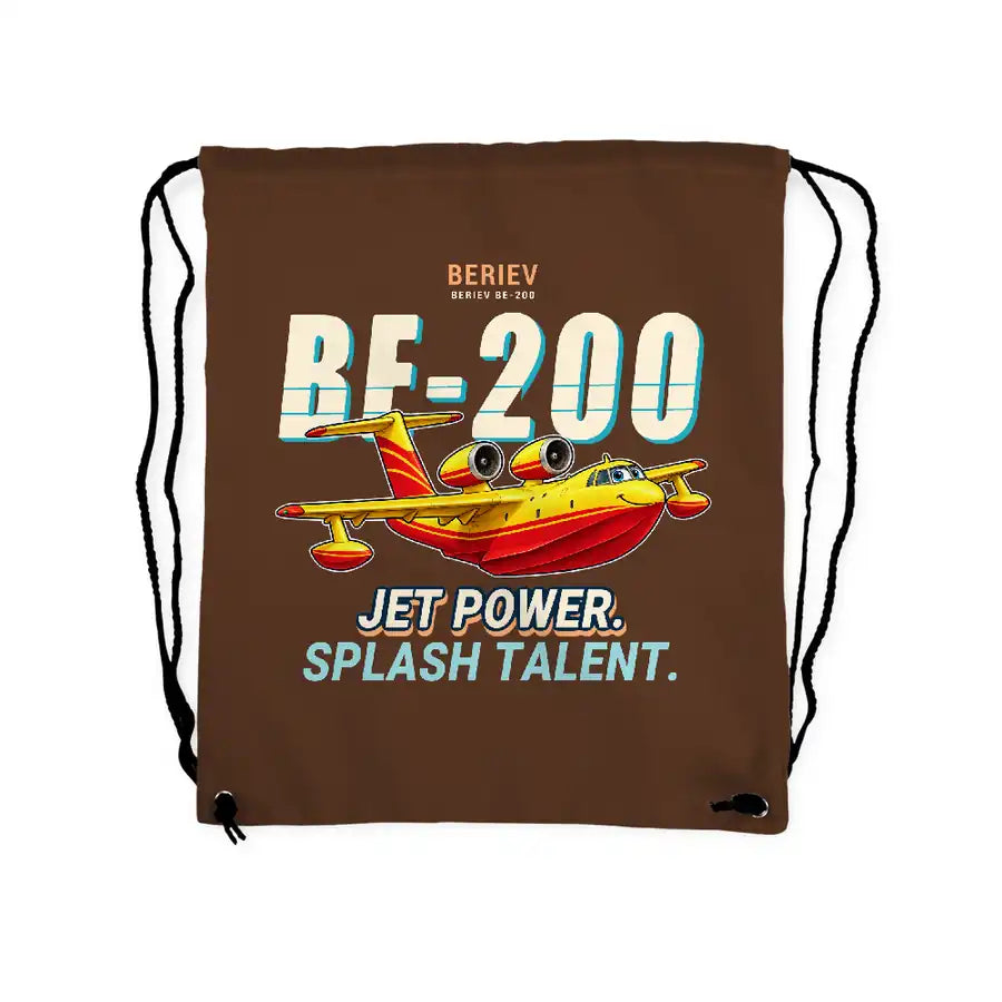 Beriev Be-200ES - Drawstring Bag - Cartoon - Brown