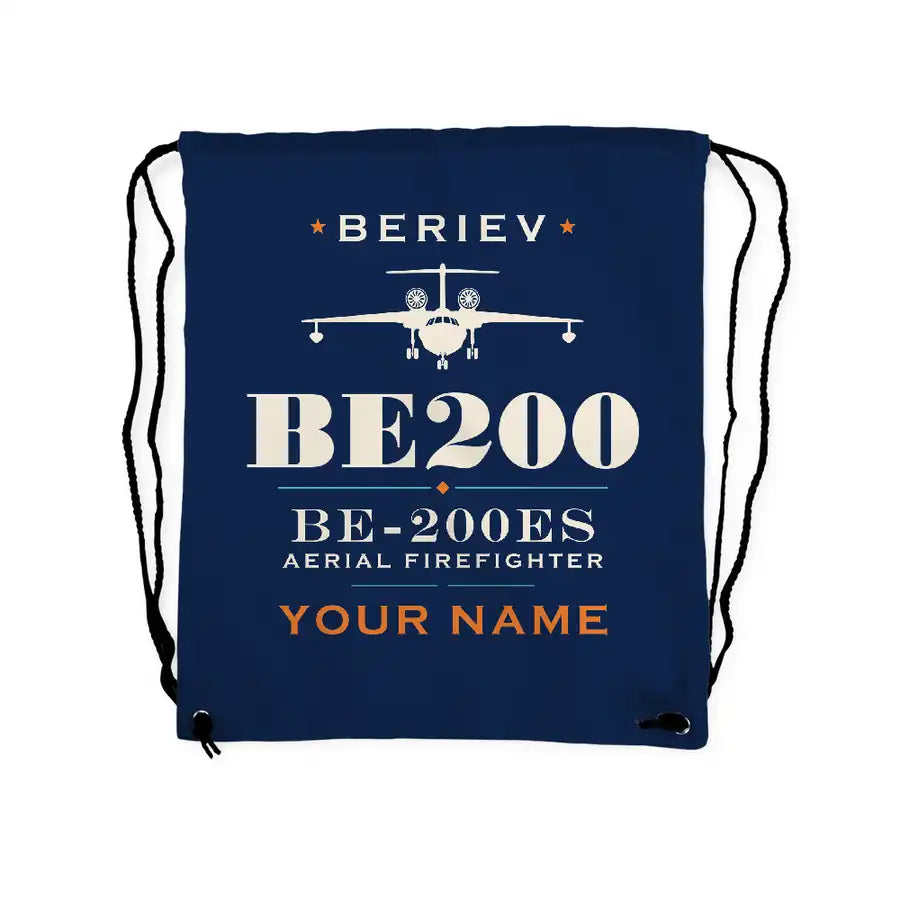 Beriev Be-200ES - Drawstring Bag - Heritage + Name - Dark Blue