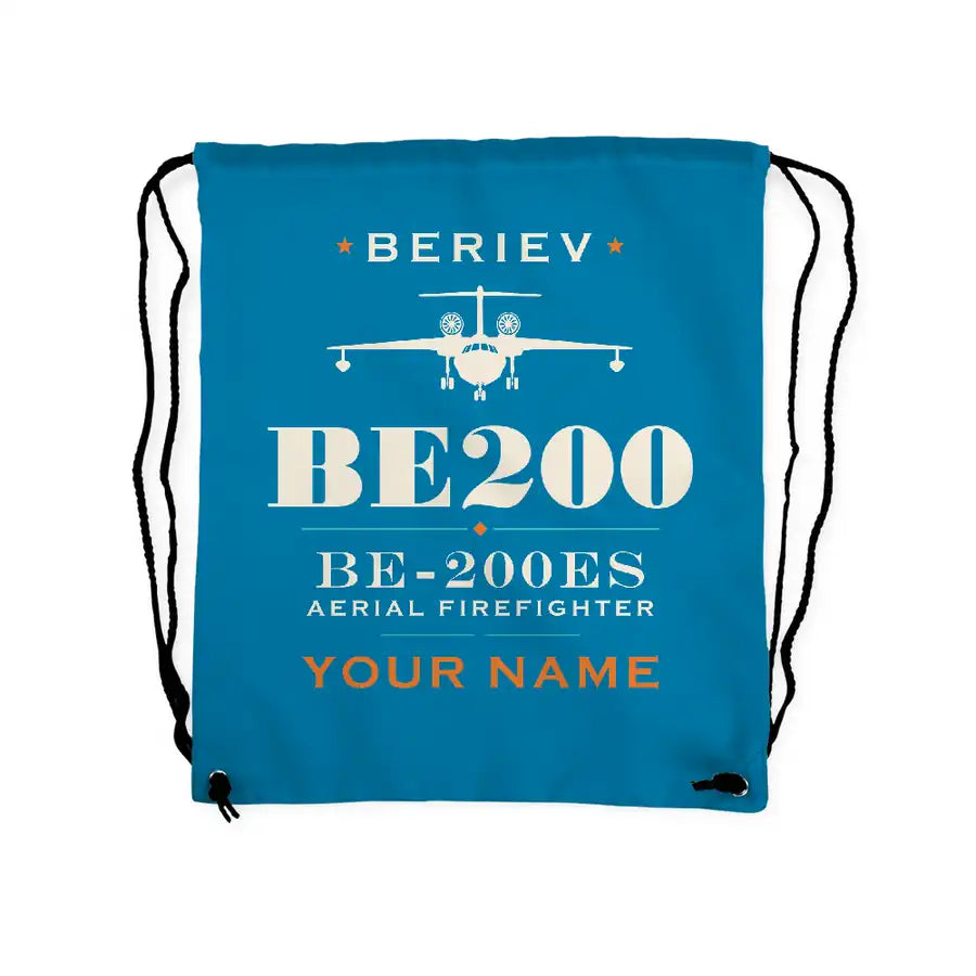Beriev Be-200ES - Drawstring Bag - Heritage + Name - Light Blue