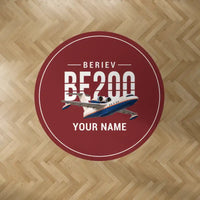 Thumbnail for Beriev Be-200ES - Original + Name - Round Carpet - Dark Red