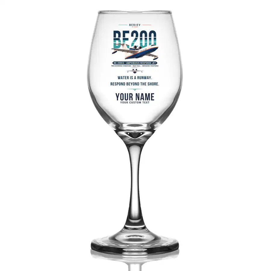 Beriev Be-200ES - Original + Name - Wine Glass