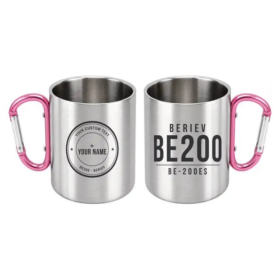 Beriev Be-200ES - Outdoors Mug - Tag + Name - Pink